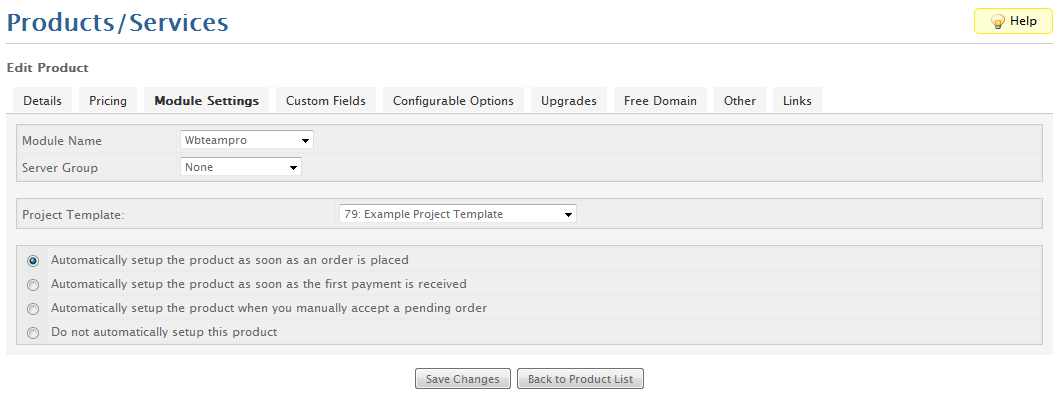 Provisioning Module